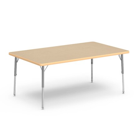 Virco 36 in. W, 60 in. L, 17-25 in. H, Fusion Maple Top / Beige Edge 483660LO